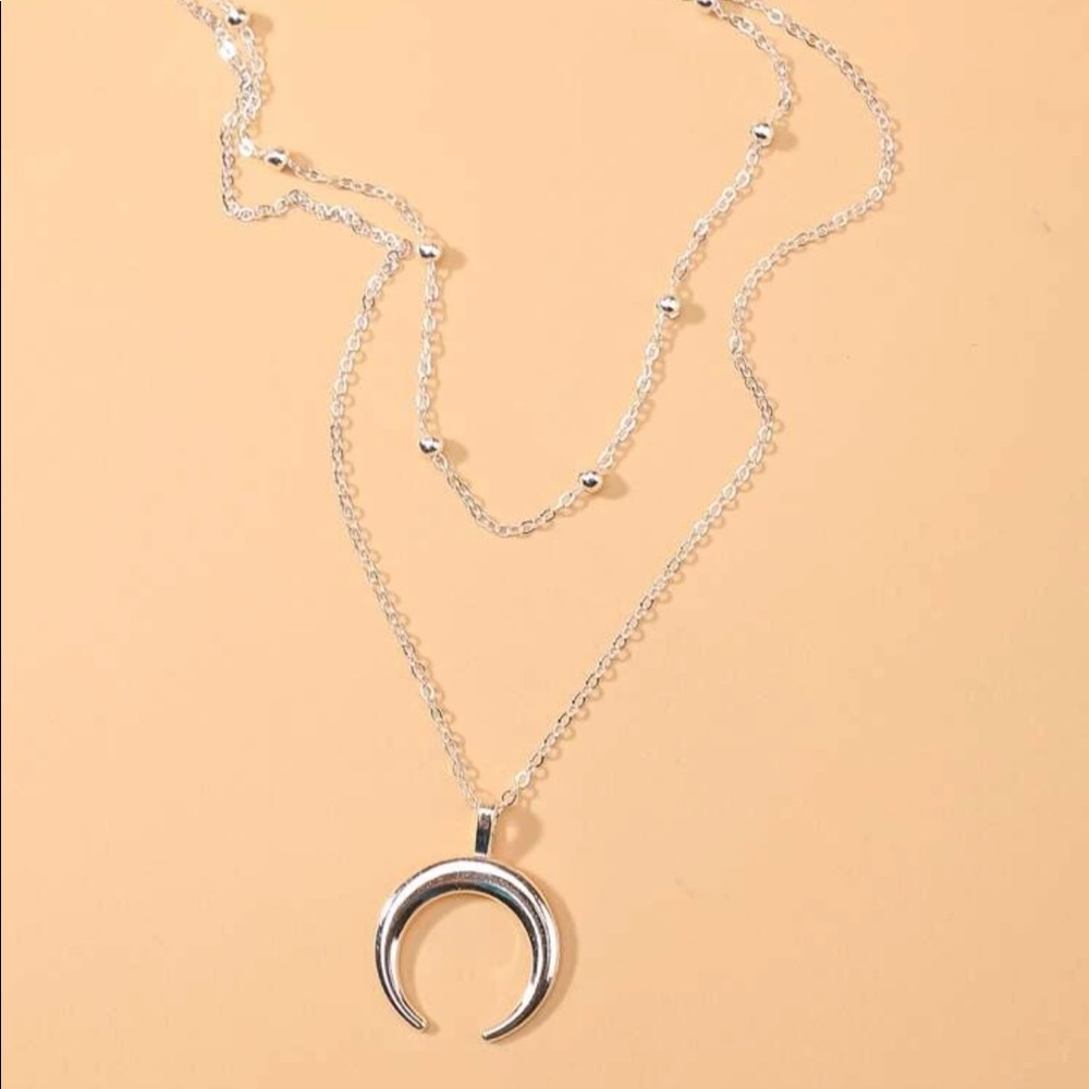 • Dakota • Double Layer Moon Necklace - Picture 2 of 4